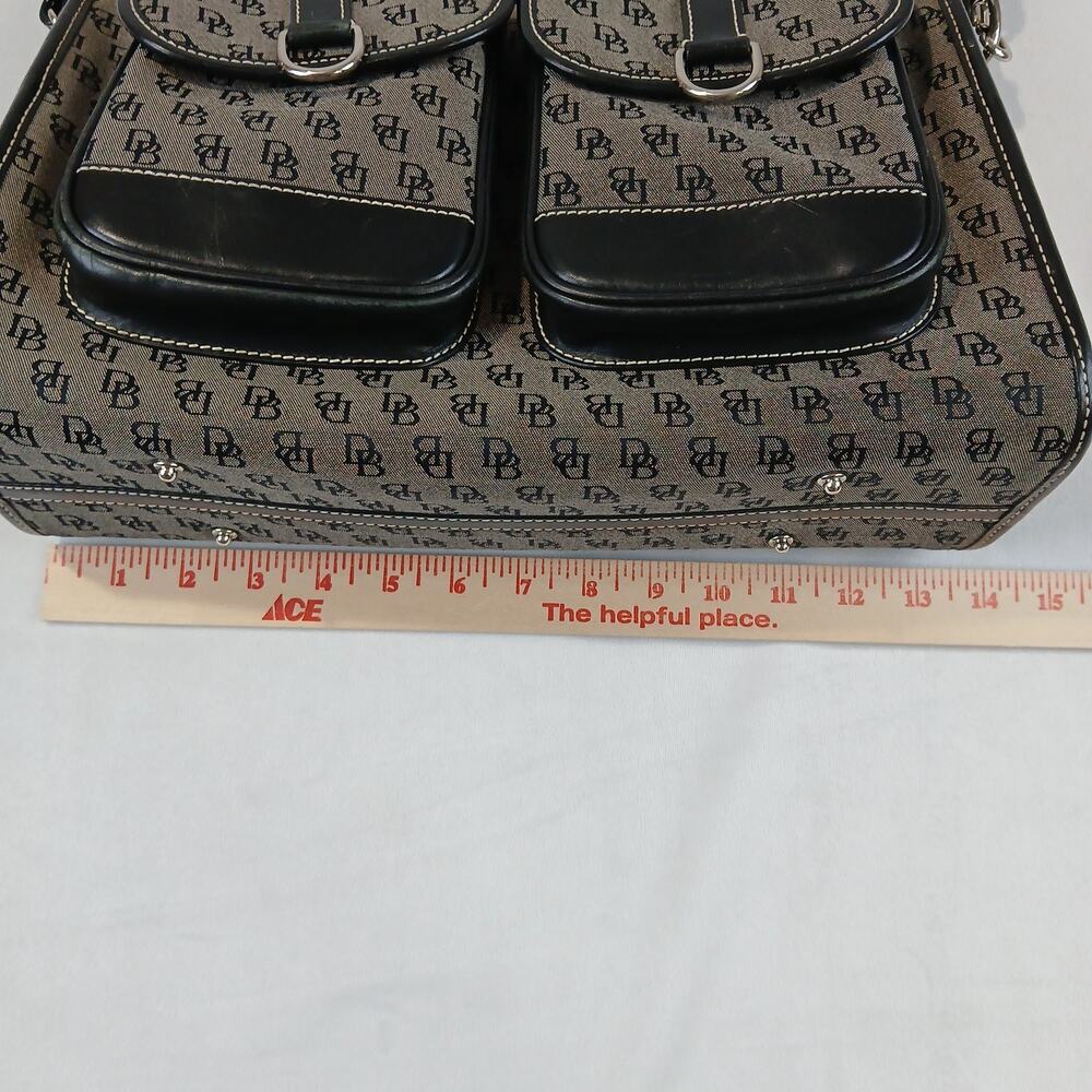 Dooney & Bourke Satchel Bag Womens Gray Black Signature Jacquard Leather EUC - Picture 13 of 15